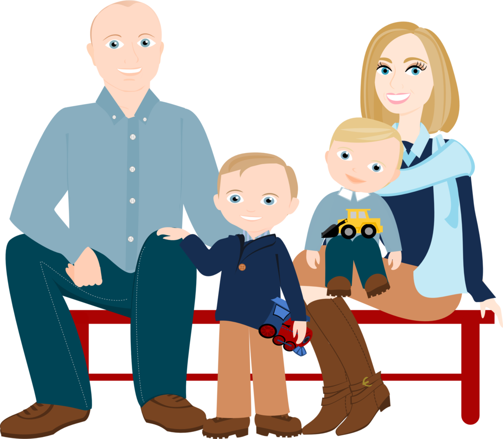 Семья рисунок. Семья мультяшная. Иллюстрация семьи из 4 человек. Семья картинки для детей.