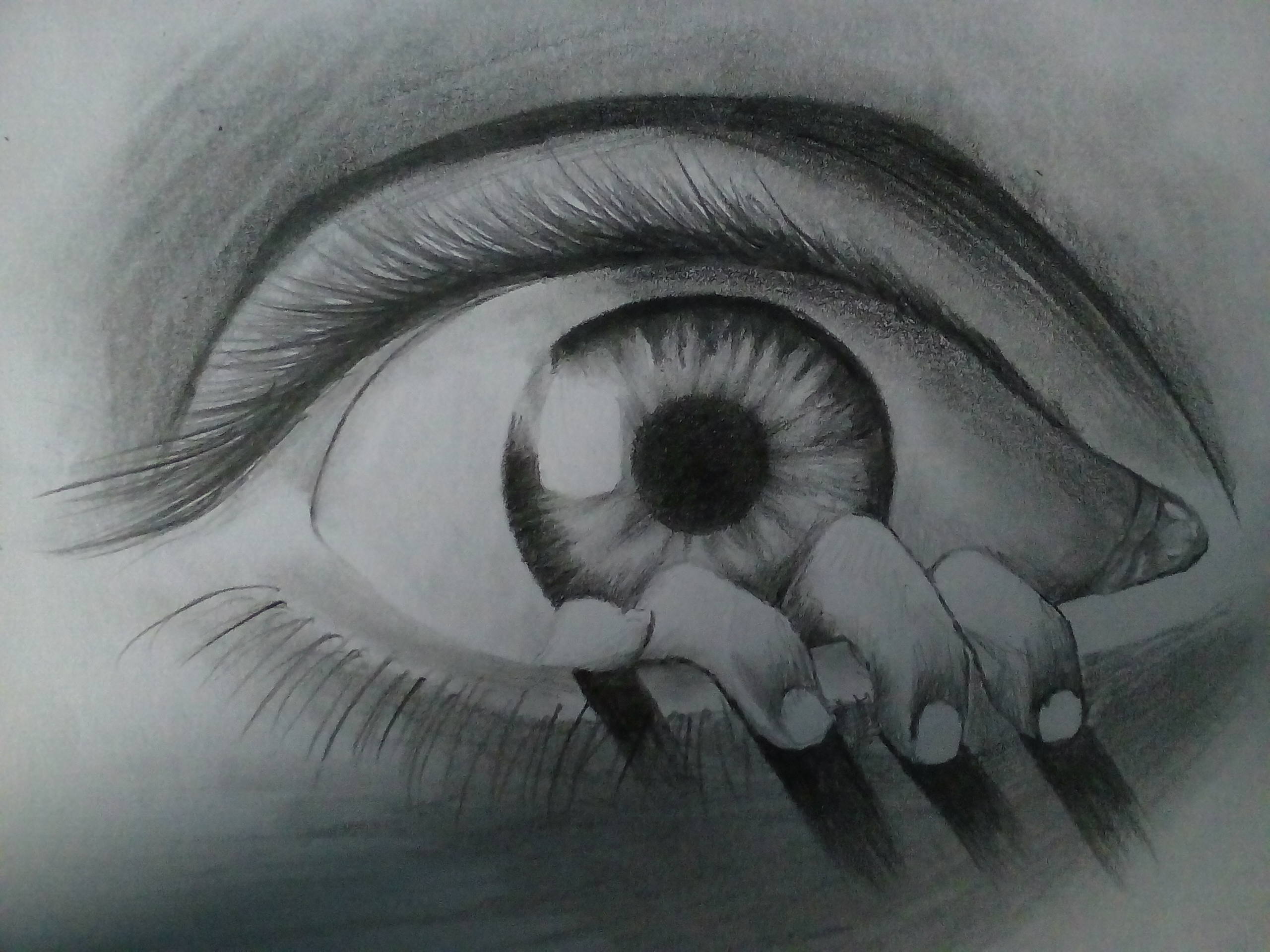 hand with eye drawing