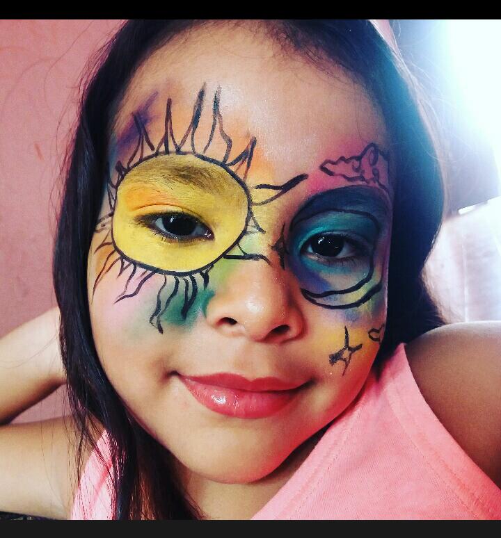  Maquillaje Creativo / El Sol y La Luna en la cara de mi hija @tatian0  — Steemit