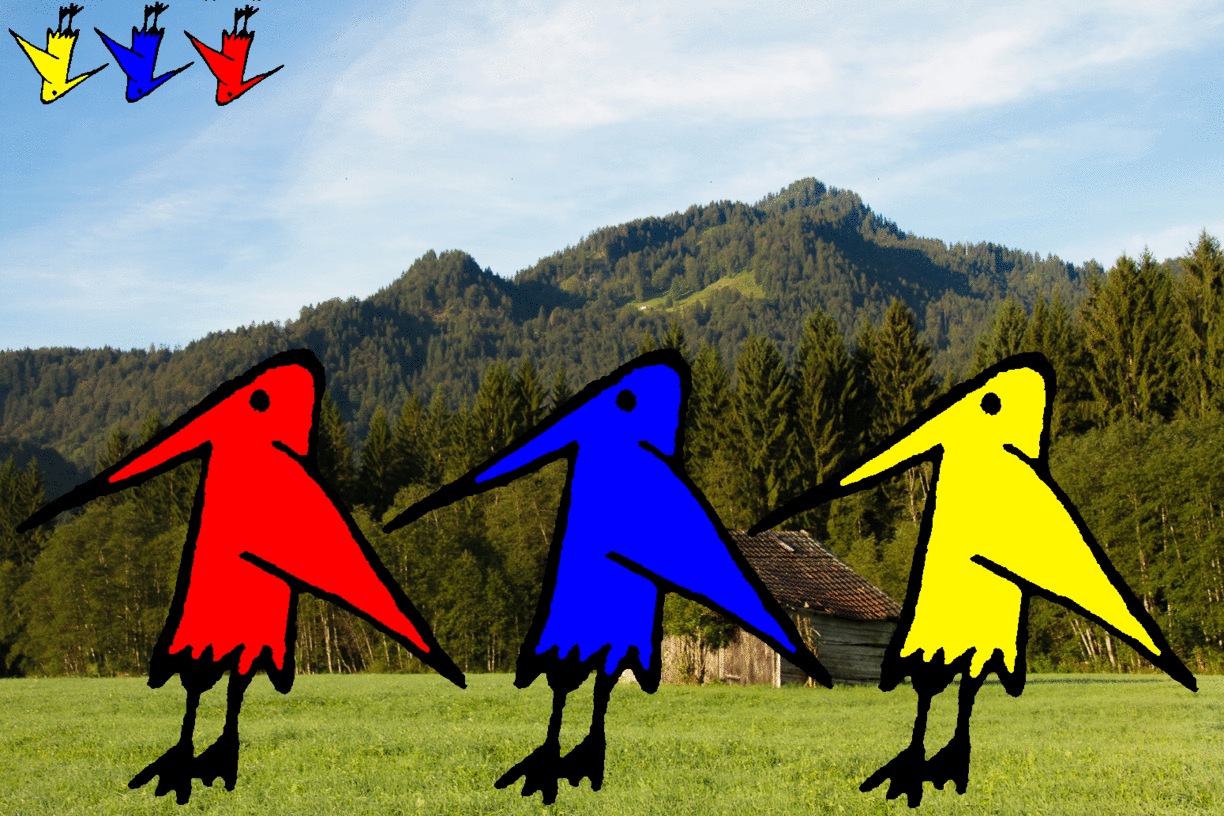 LMAC #23 Drei der schrรคge Vรถgel im Hintergrund GIF.gif