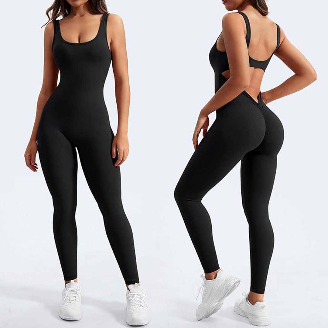 Sleeveless Jumpsuits for Women Sexy Backless Gym Bodycon Lizvette V Back Scrunch Butt Rompers.jpg