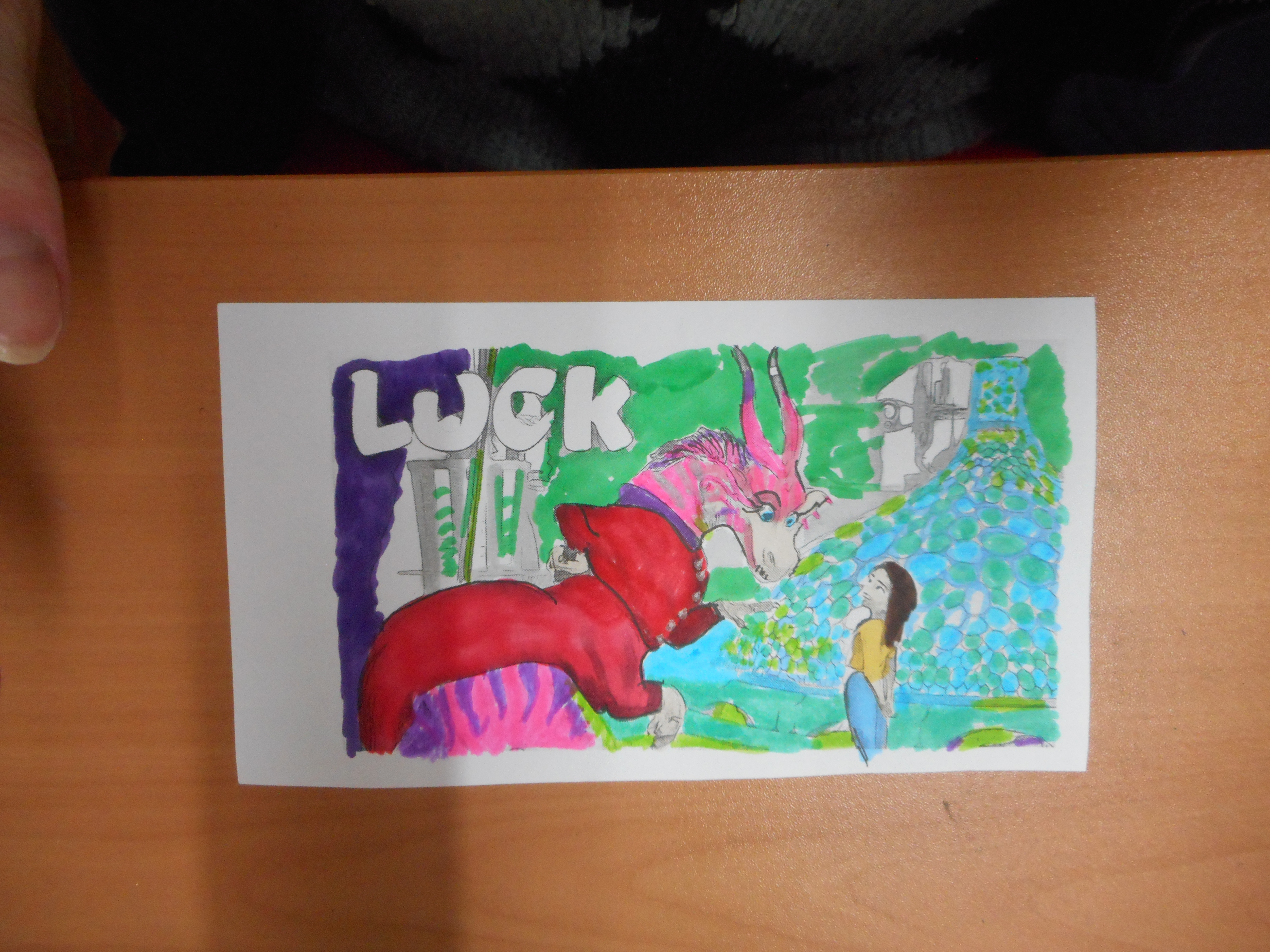 Coloring The Dragon and girl - Luck - Markers (2).JPG