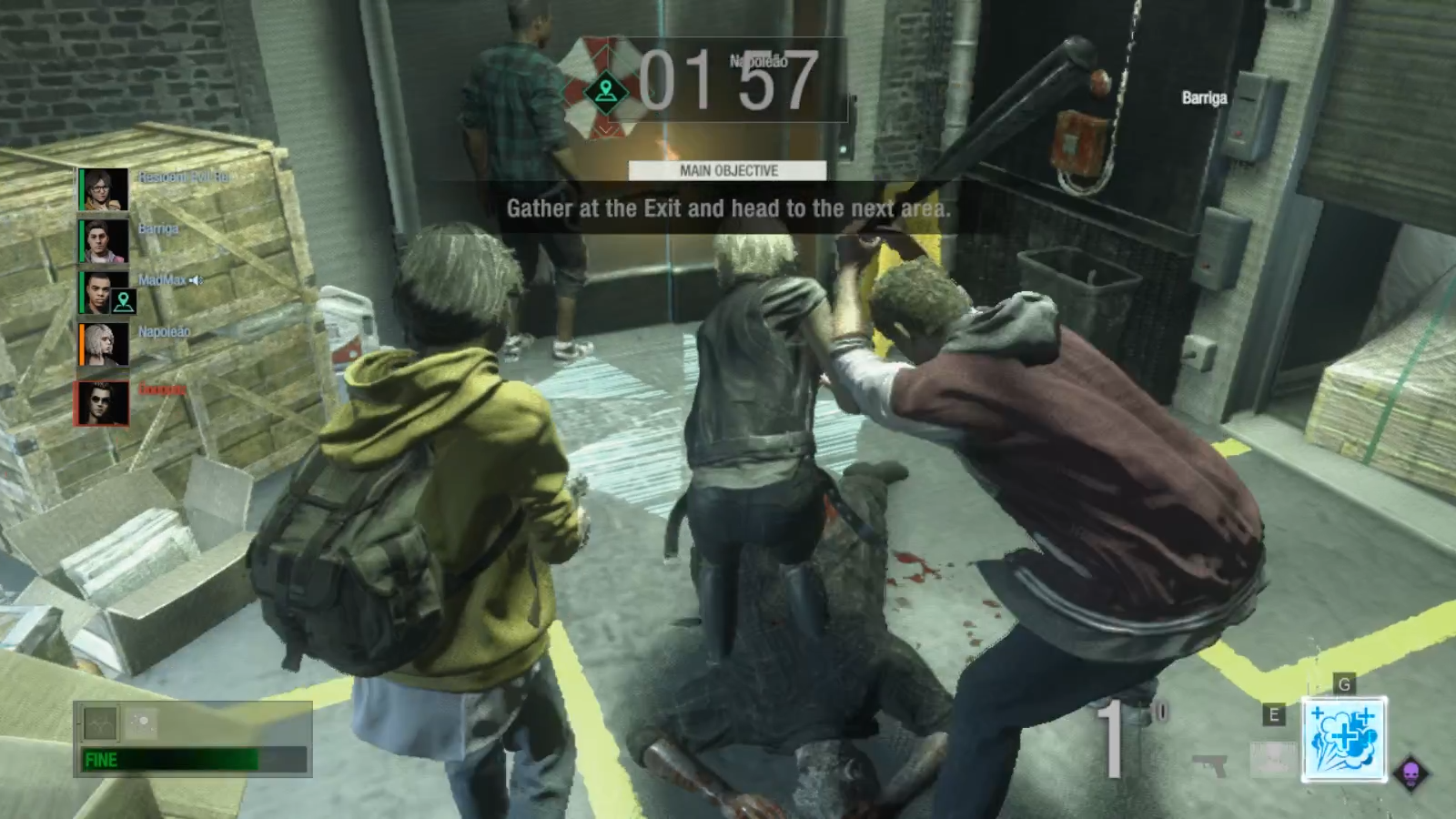 There was this one zombie near the exit...