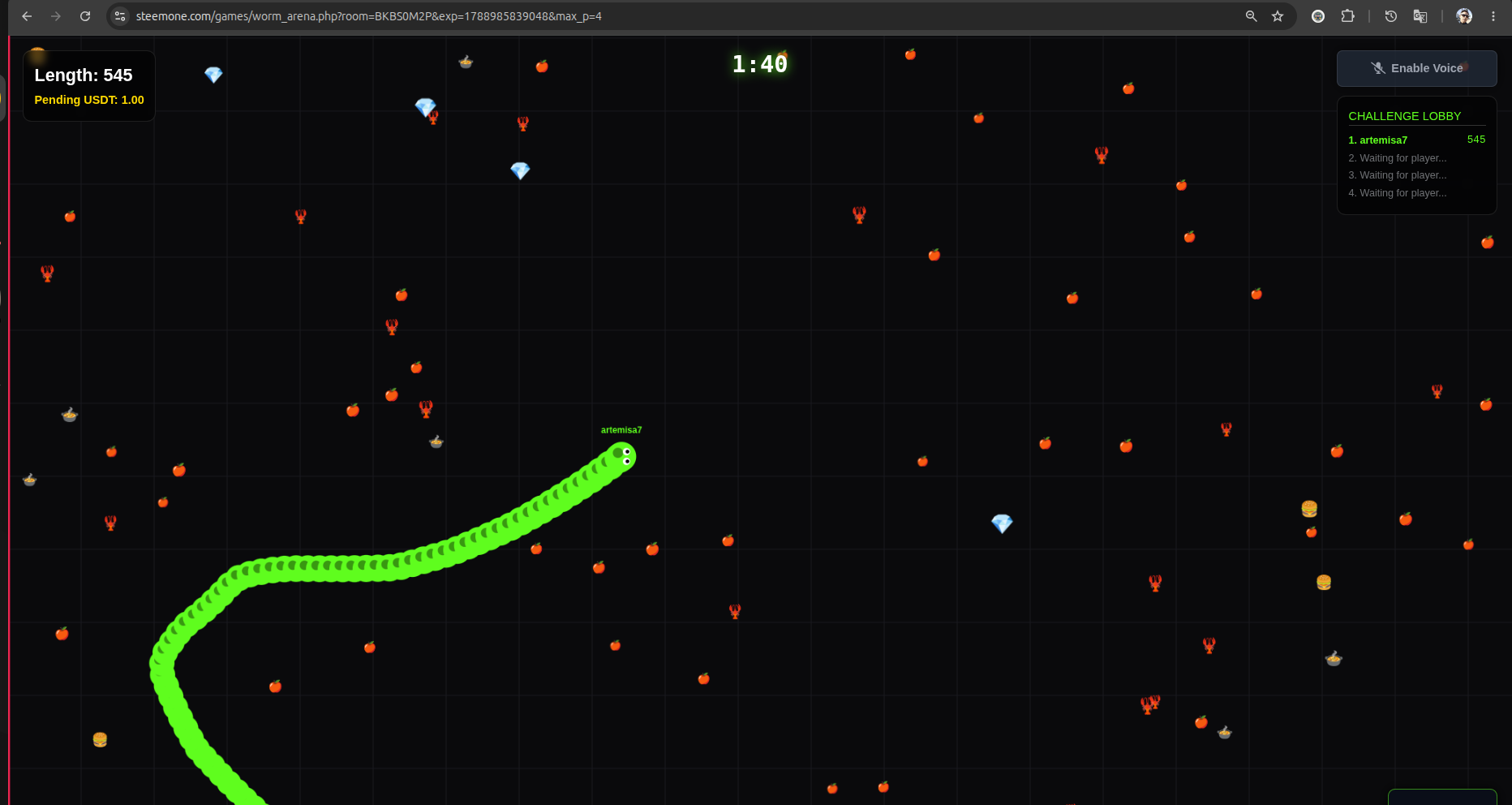 STEEM4SNAKE match screenshot 2