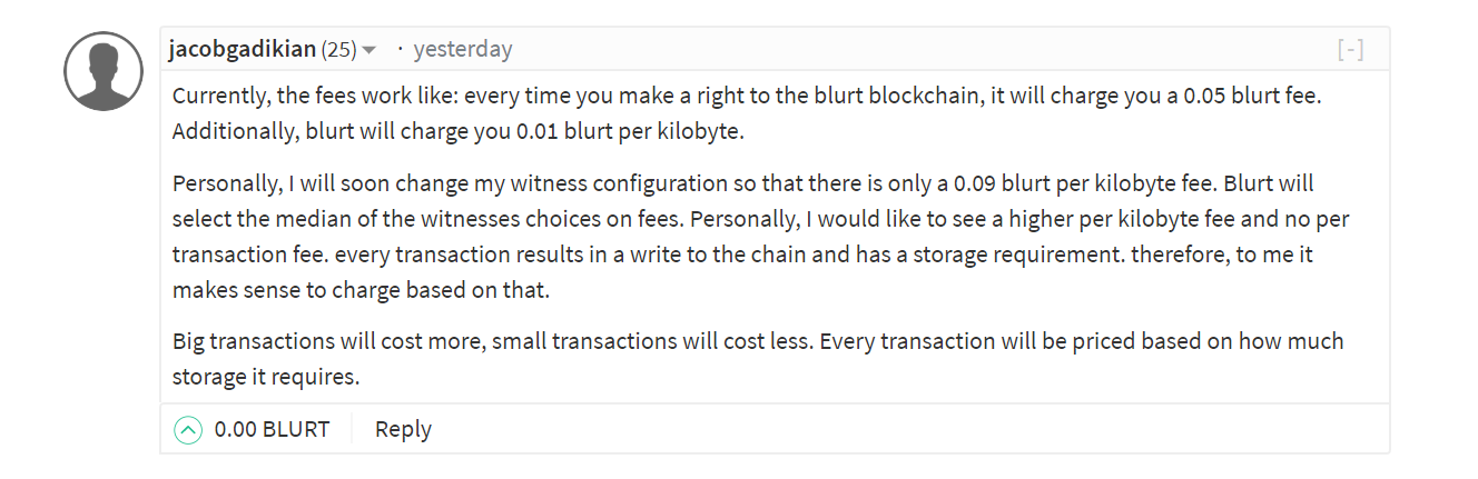 [Blurt] transaction fee를 부과하는 실험