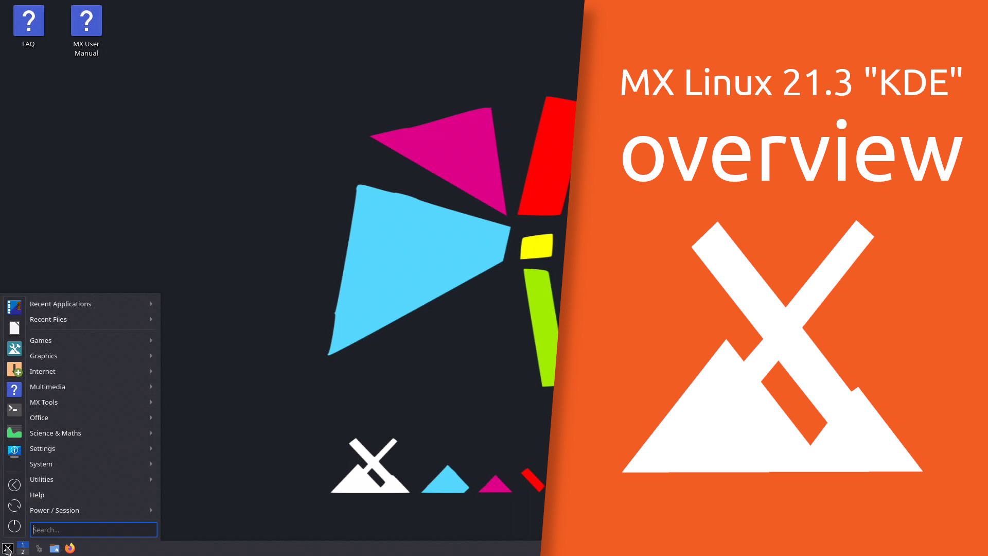Linux 21.3. Kde 3. MX Linux. Simple config.