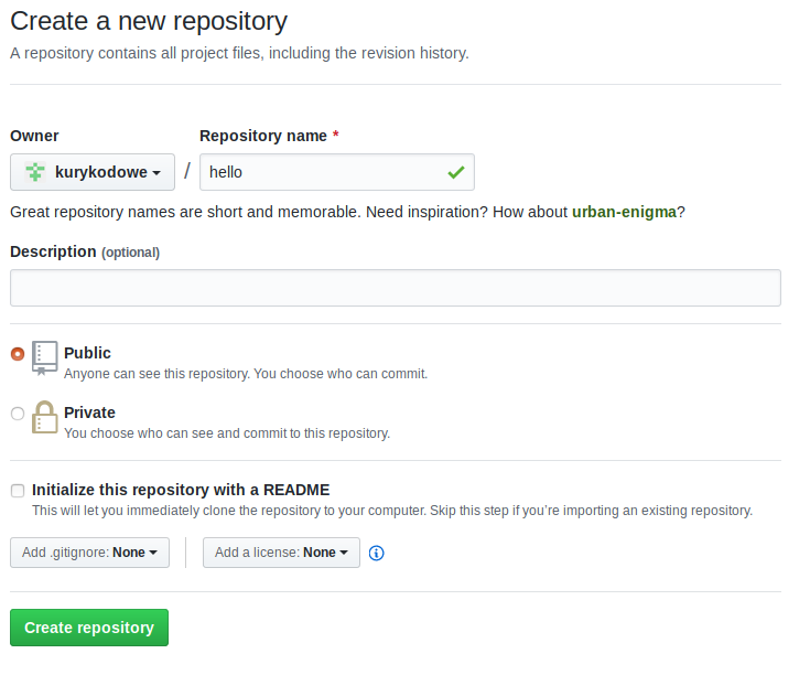 Create a repository on GitHub