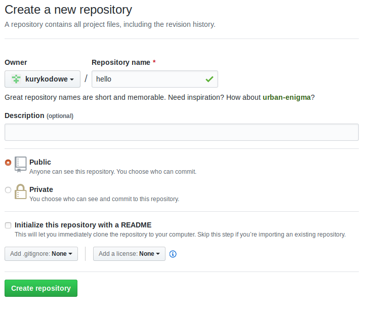 Tworzenie repozytorium w GitHub