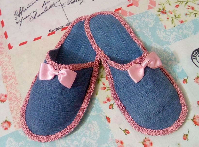 Contorno Adentro Obediencia 🌷Unas lindas pantuflas hechas con jean reciclado🐾 Some nice slippers made  from recycled jeans — Steemit