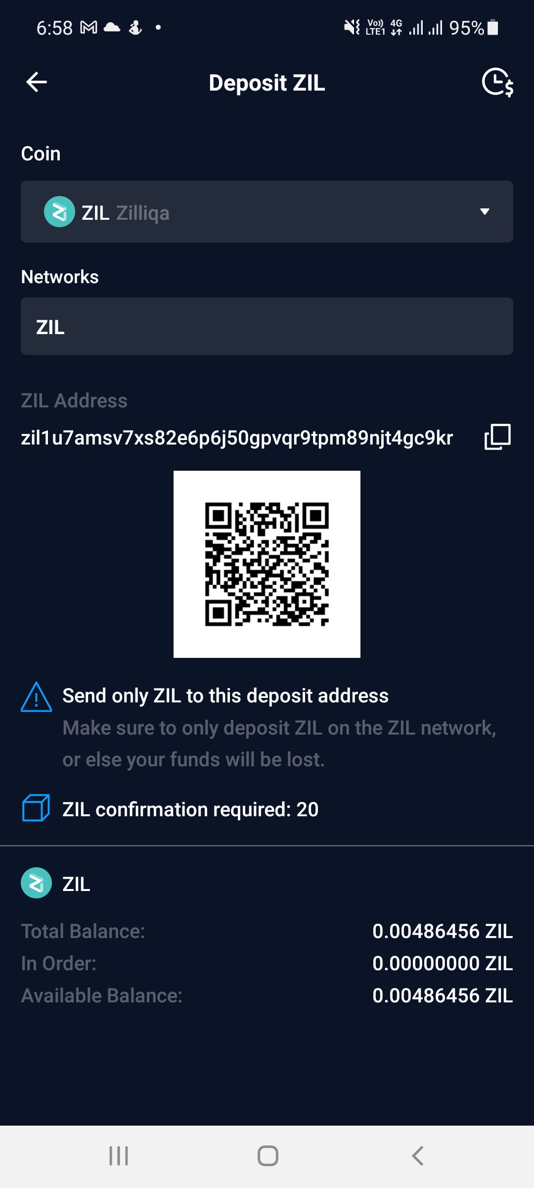 Crypto.com Zilliqa Deposit