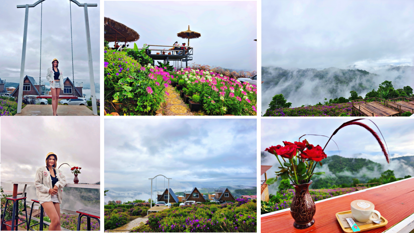 Flowers, Mist, and Mountain Views 🌸☕