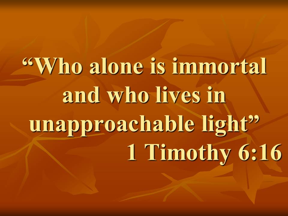 Spiritual studies. Who alone is immortal and who lives in unapproachable light. 1 Timothy 6,16.jpg