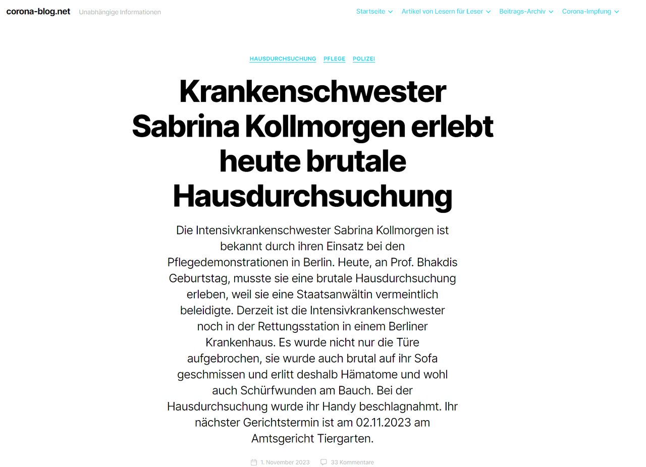Krankenschwester Sabrina Kollmorgen erlebt heute brutale Hausdurchsuchung.jpg