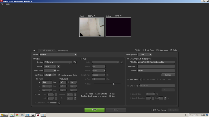 Pengaturan streaming video pada Adobe Flash Media Live Encoder