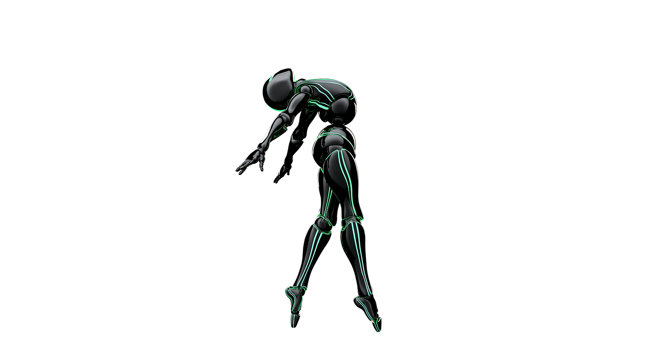 A picture of a dancing robot
