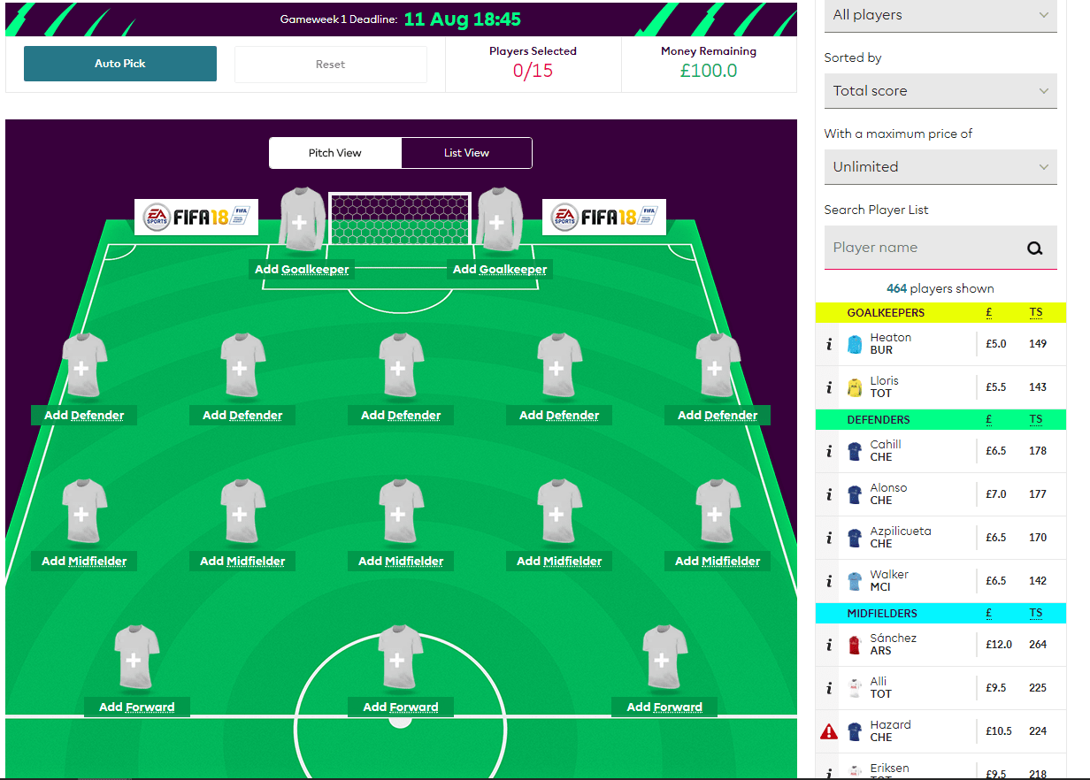 dzika karta fantasy premier league