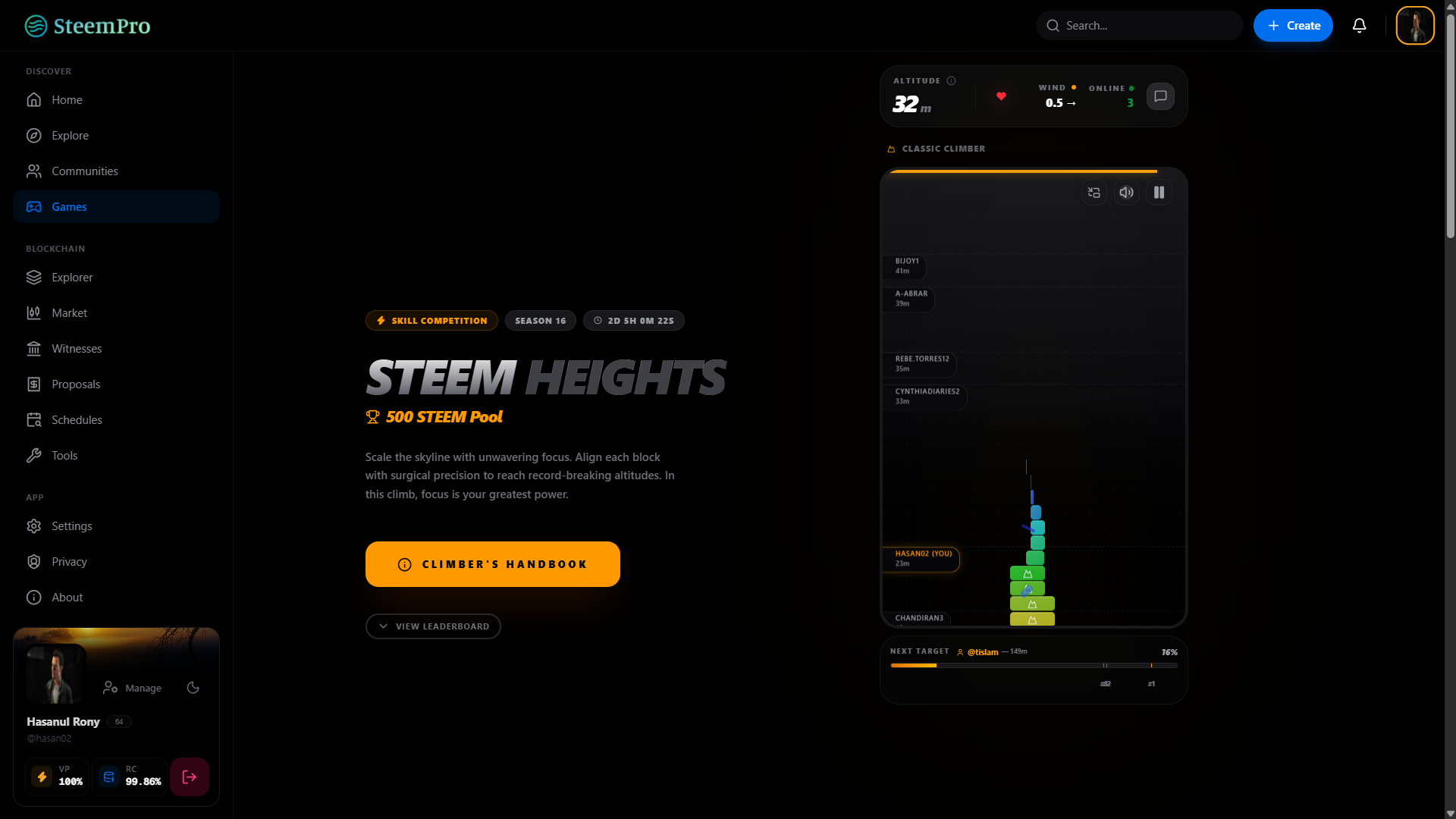 Steem Heights - The Ultimate Scaling Challenge by SteemPro - Google Chrome 8_25_2026 8_31_26 AM.png