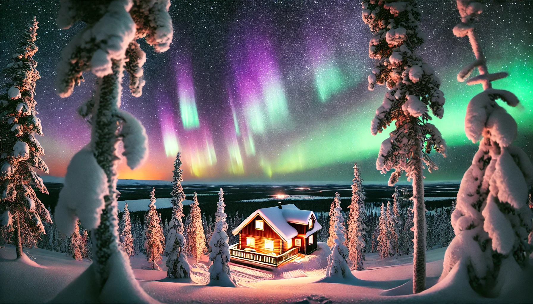 DALL·E 2025-01-08 08.49.04 - A breathtaking view of the Northern Lights (Aurora Borealis) in the Nordic region, featuring vivid green, purple, and pink hues dancing across a starr.webp