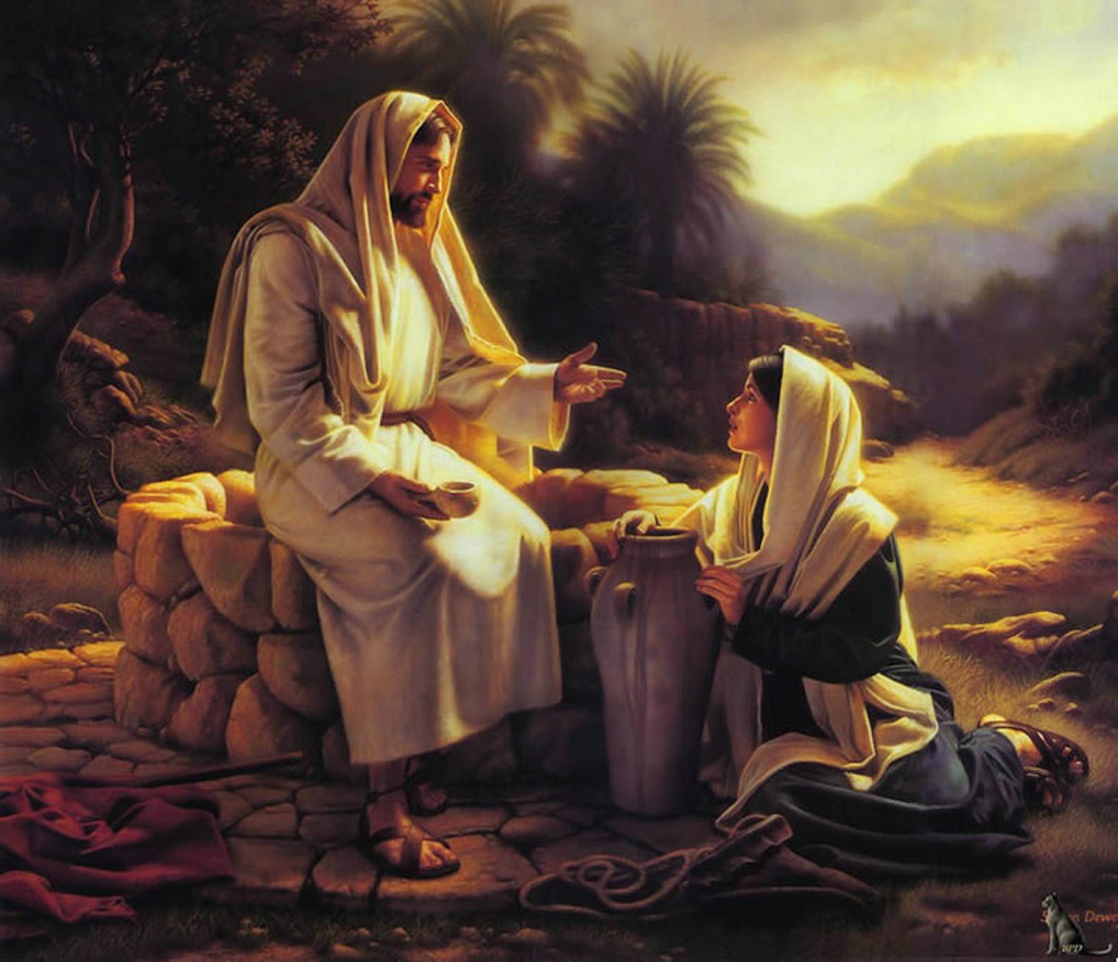Милосердная слушать. Притча о Иисусе и самарянке. "Христос и самарянка" Верещагина. Иисус Христос и самарянка. Иисус и самаритянка.
