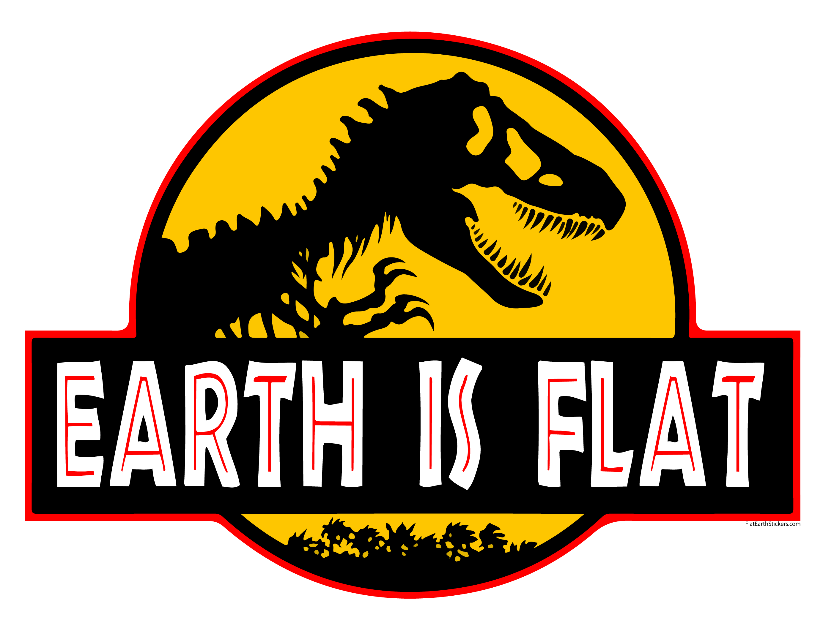 Jurasic Park Earth is flat parody logo.png