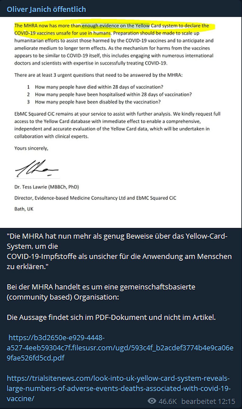 MHRA hat genug Beweise über das Yellow-Card-System, um die COVID-19-Impfstoffe als unsicher für Menschen zu erklären..jpg