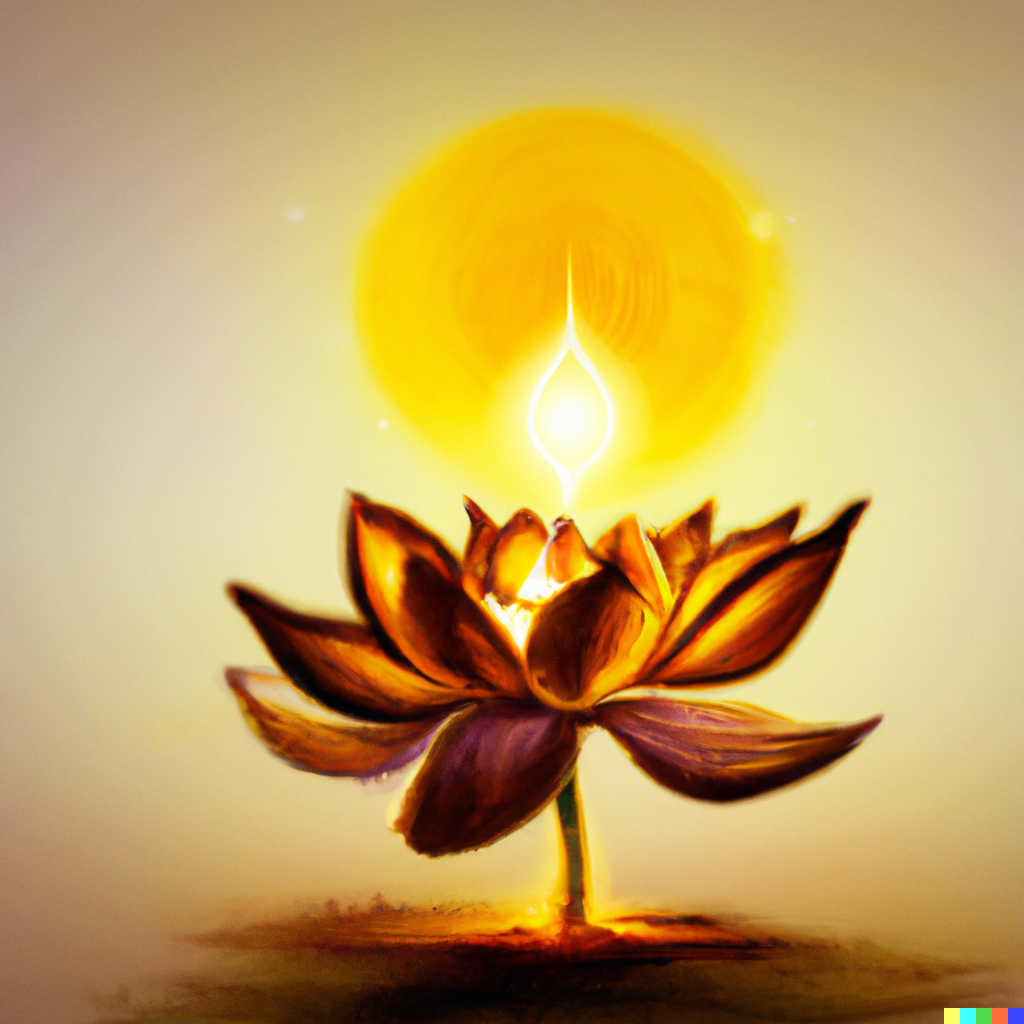 DALL·E 2022-10-11 11.39.26 - a painting of a spiritual lotus with peace and harmony meditation, digital art .png
