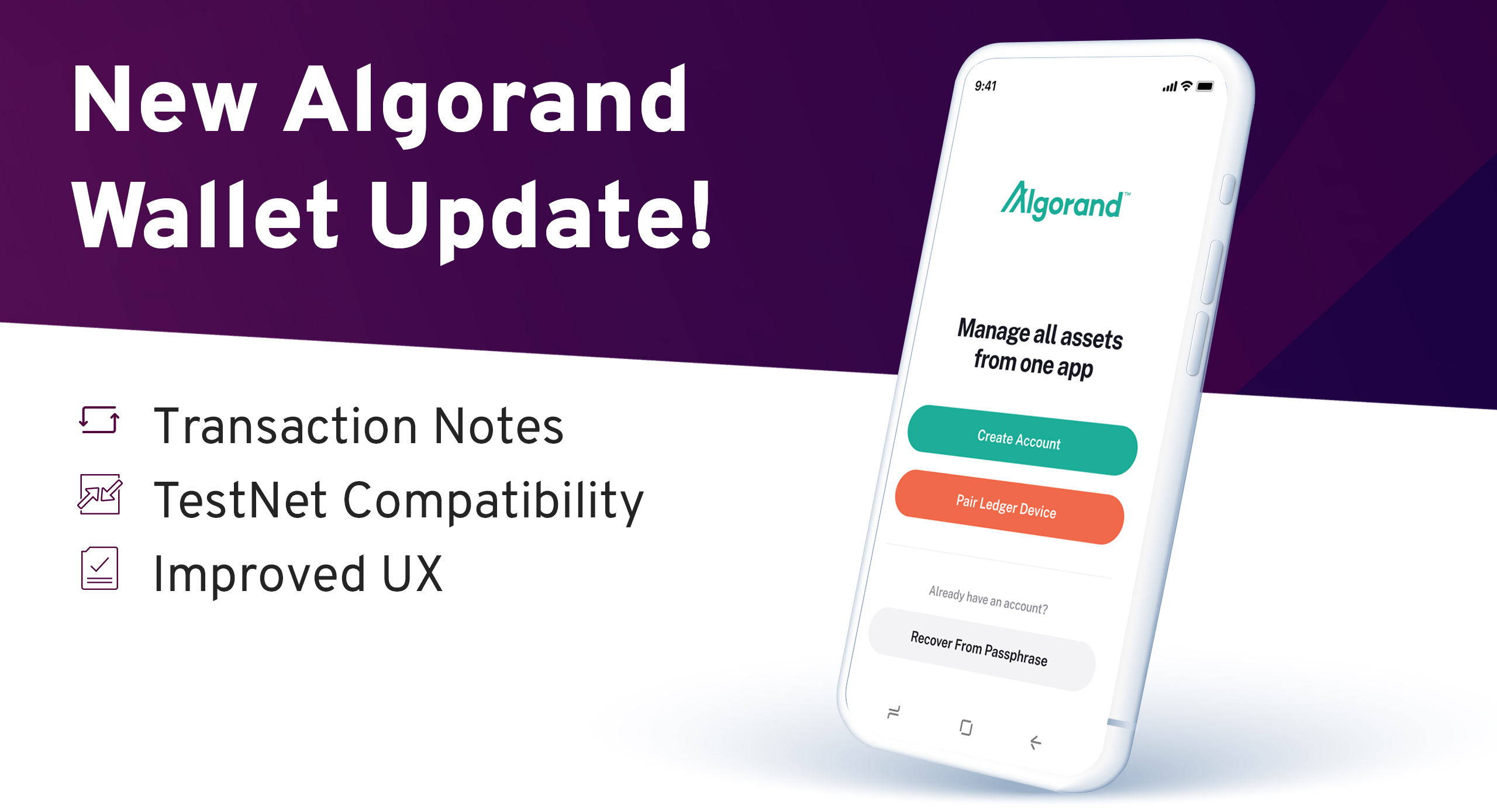 Algorand wallet update