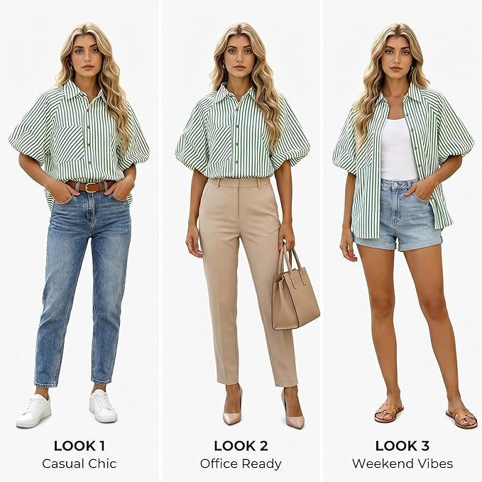 #StripedShirt #PuffSleeveStyle #EasyChicLook #ComfortAndCharm #EffortlessOutfit #WomenCasualTop #Trendy2026Fashion #R.jpg