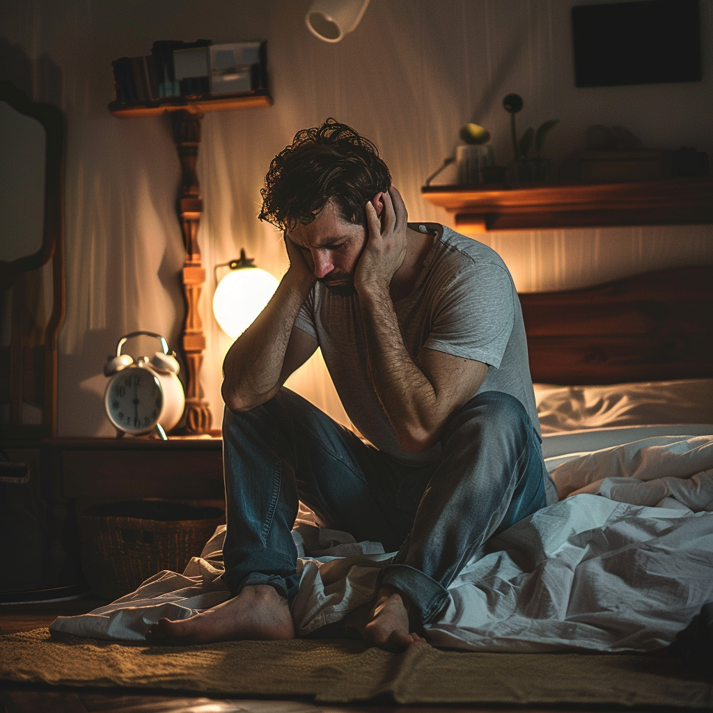 klark1276_A_man_in_his_late_30s_is_sitting_on_the_edge_of_his_b_5eca5045-c5d1-43c7-9ef2-1bffe32f89e0.png