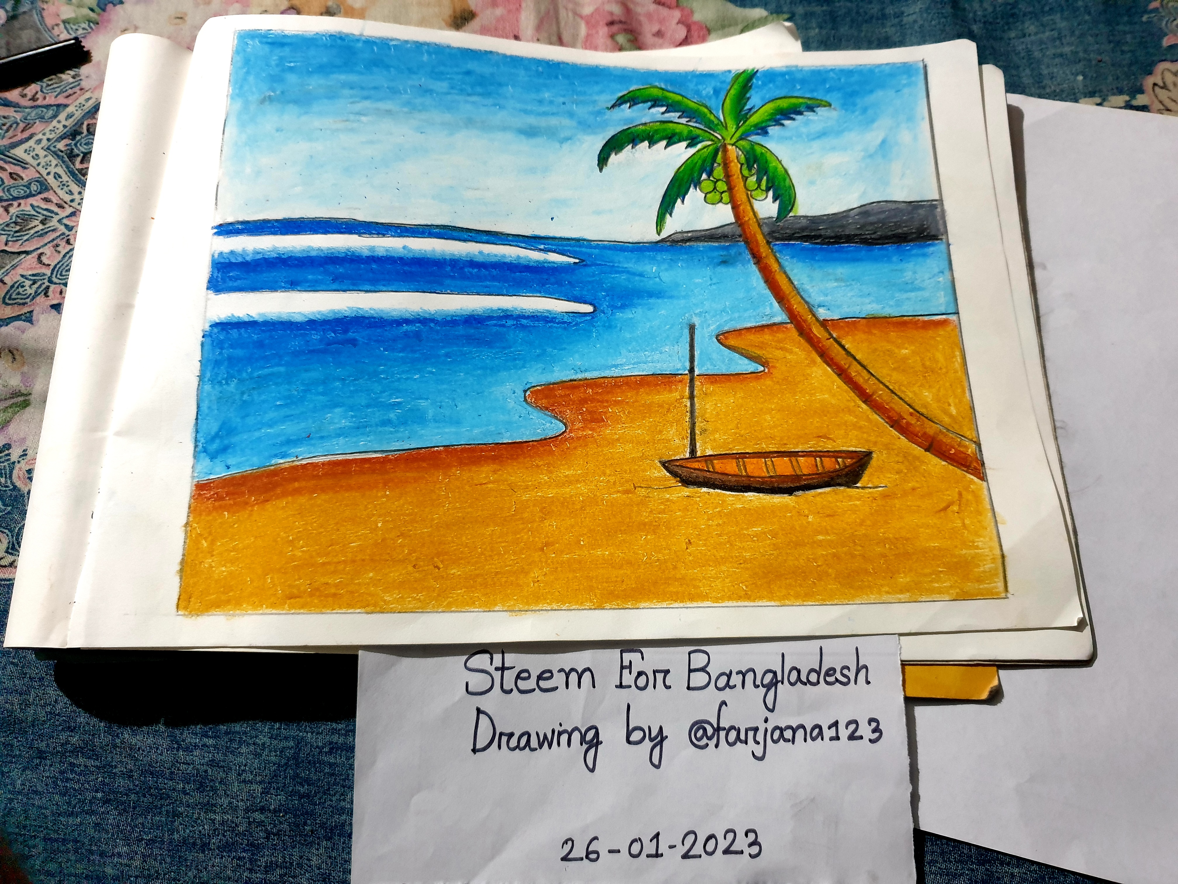 How To Draw A Beach Scene Step by Step Drawing Guide by Dawn   dragoartcom  Beach drawing Beach cartoon Summer drawings