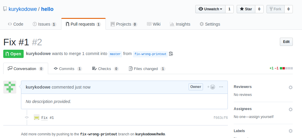 Pull request view