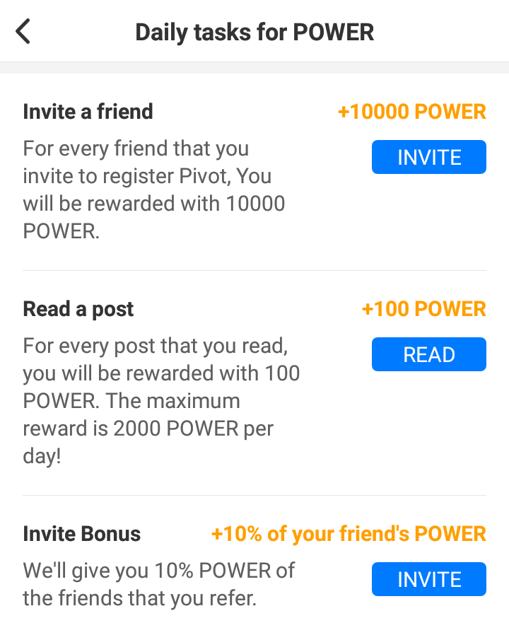 Read invite. Daily tasks Daily rewards.