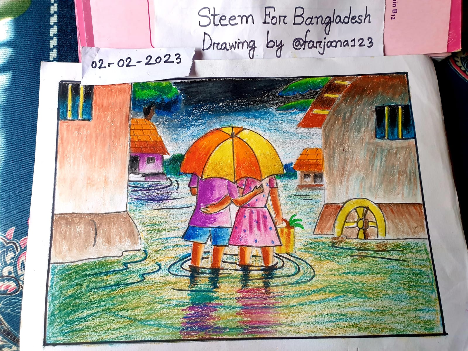 Easy Drawing | Back 2 Back Rainy Day Scenery | By Drawing Book | Facebook