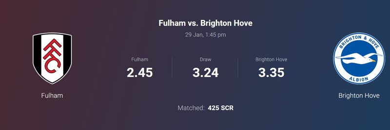 Scorum Fans Free Bet Fulham Vs Brighton