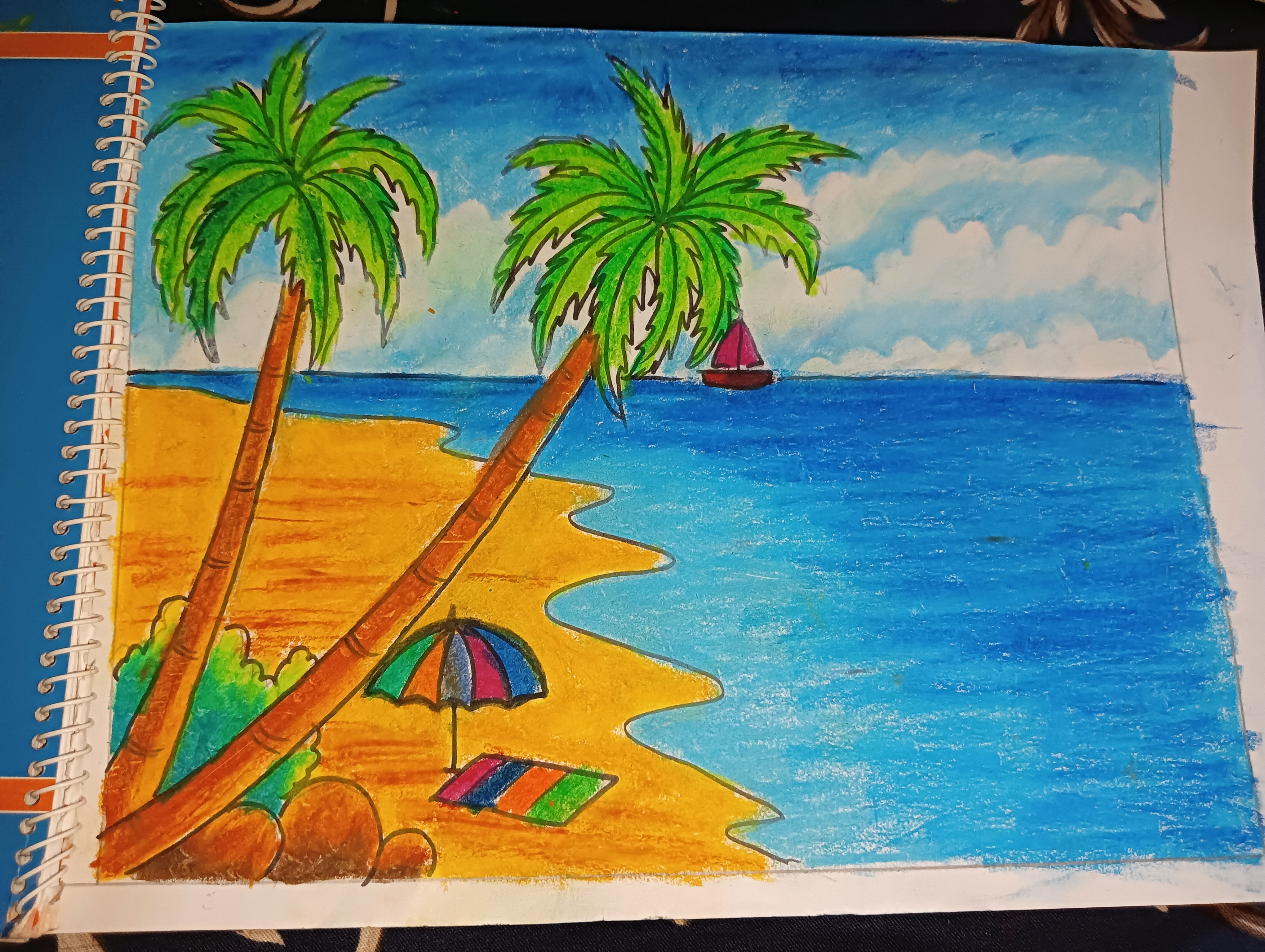 Scenes with beach and ocean 445748 Vector Art at Vecteezy