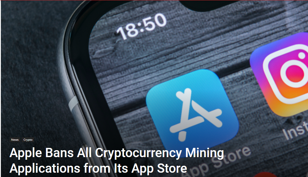 apple bans mining cryptocurrency on iphones