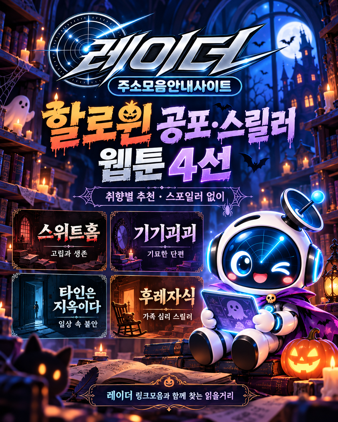 레이더 주소모음안내사이트 - 할로윈 공포 스릴러 웹툰 4선.png