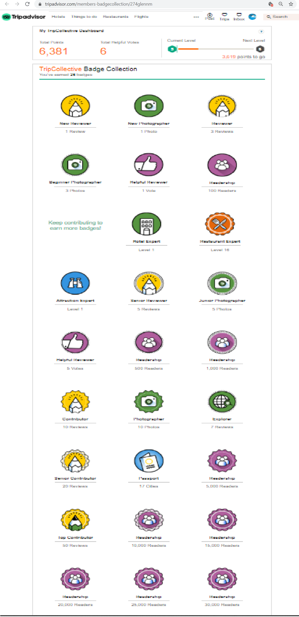 screenshot of my 26 badges, edited for size