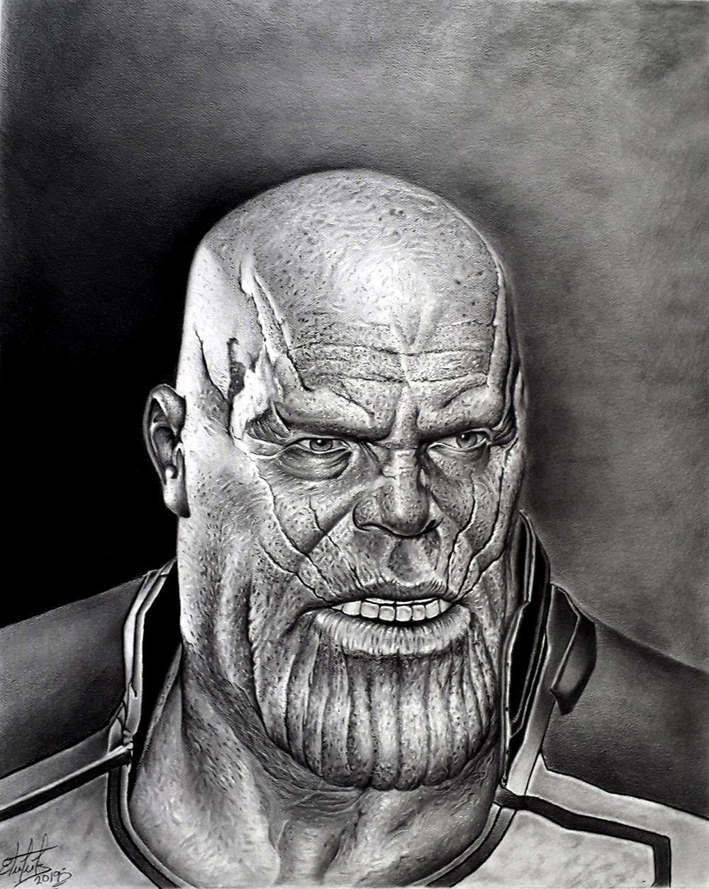 my realistic drawing of the marvel comic villain thanos steemit steemit