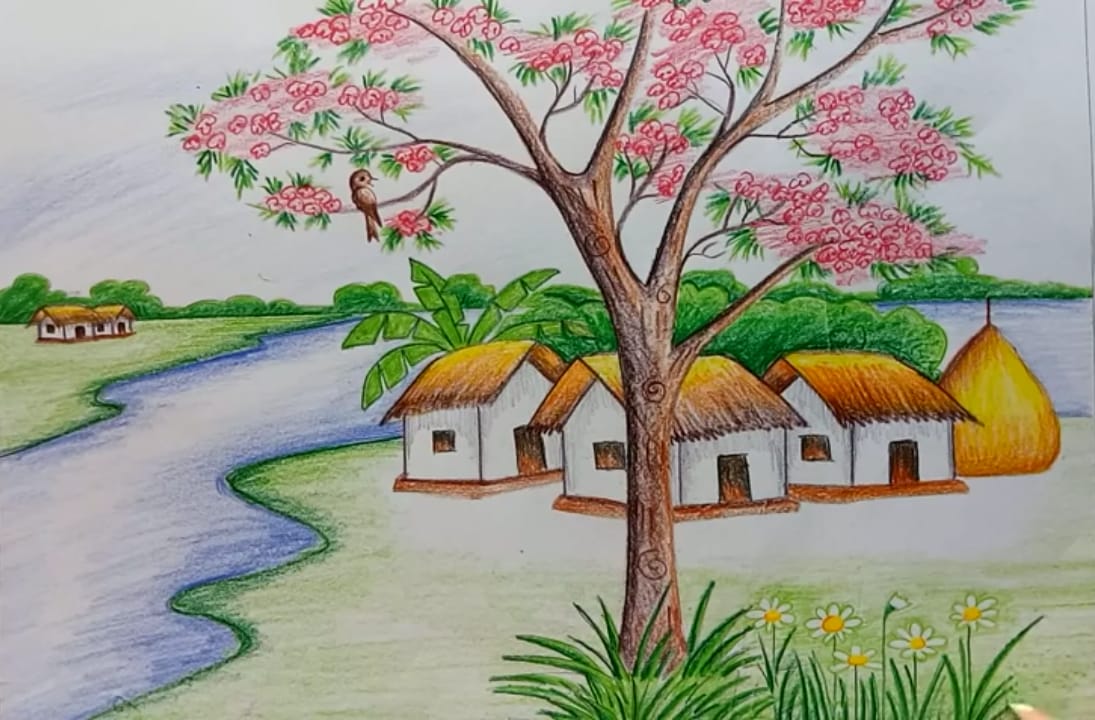 Drawing DIY: Scenery of Summer Season in Bangladesh. — Hive-saigonsouth.com.vn