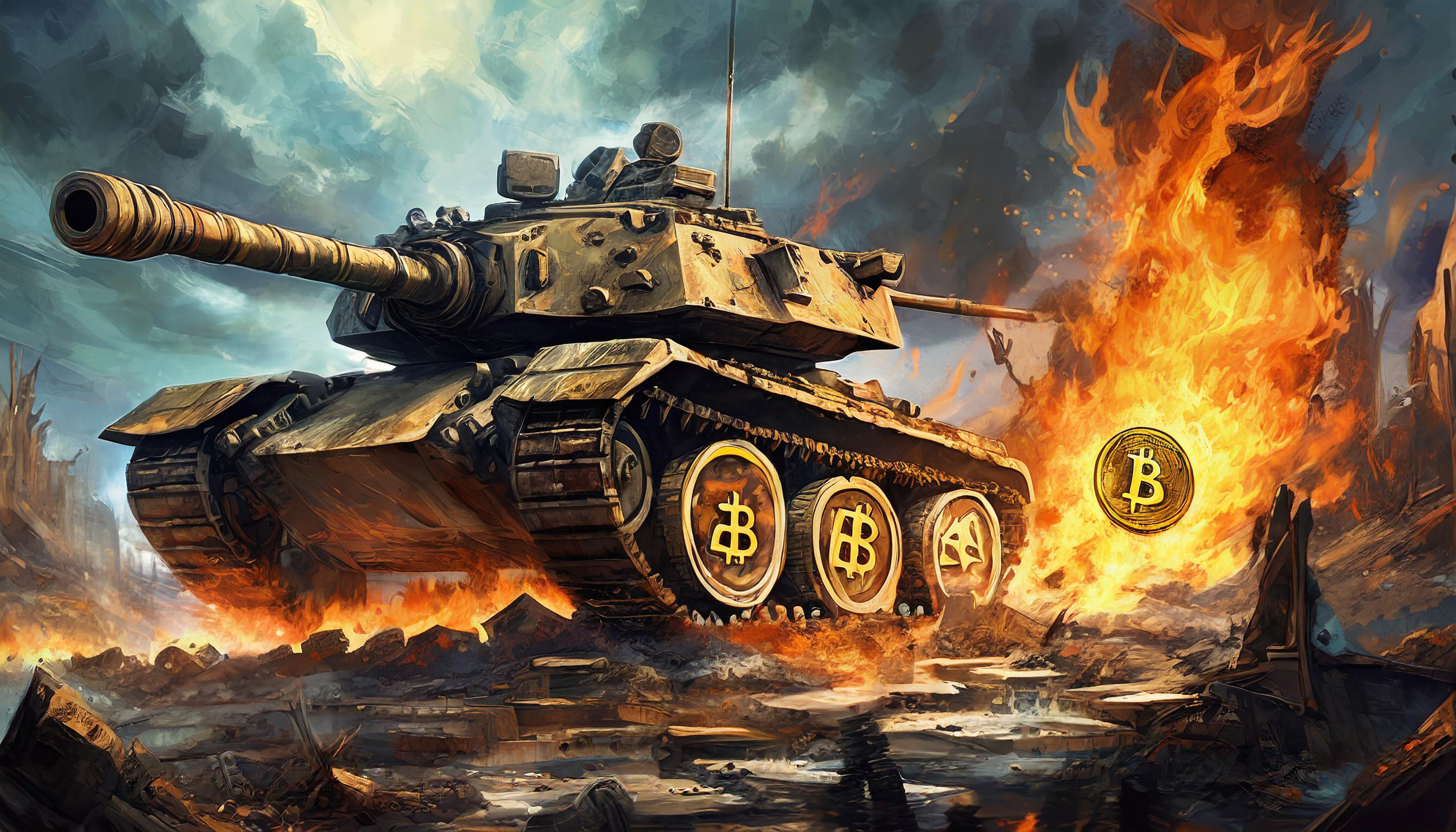 Firefly Bitcoin and war dark colors fire tank soilder ruins 54576.jpg
