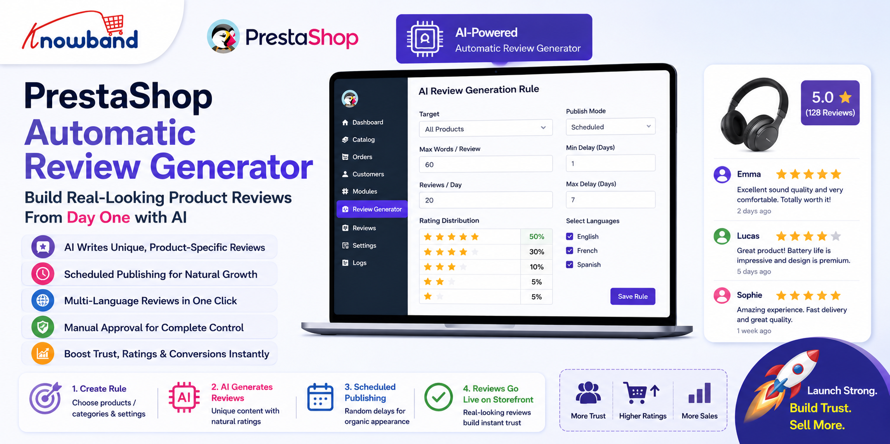 PrestaShop Automatic Review Generator: How This New Module Builds Product Review Volume From Day One