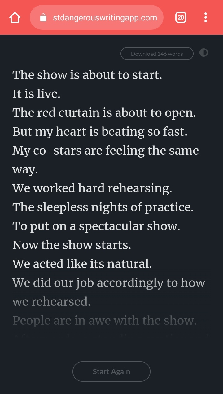 Red Curtains 5 Minute Freewrite Challenge