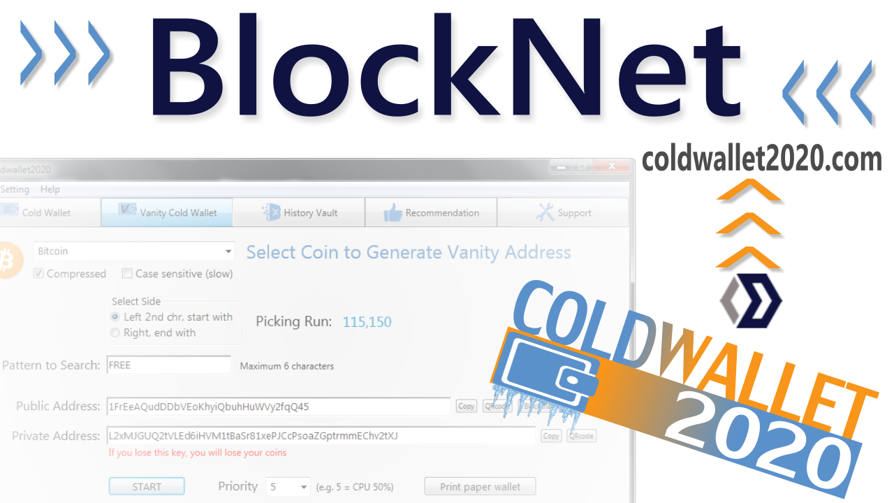 Open Source Blocknet Cold Storage Generator Create And Print Vanity - 