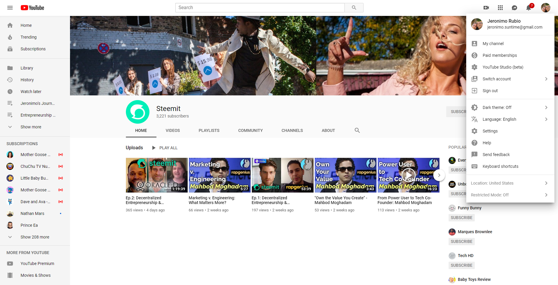 Subscribed to Steemit Youtube 1.png