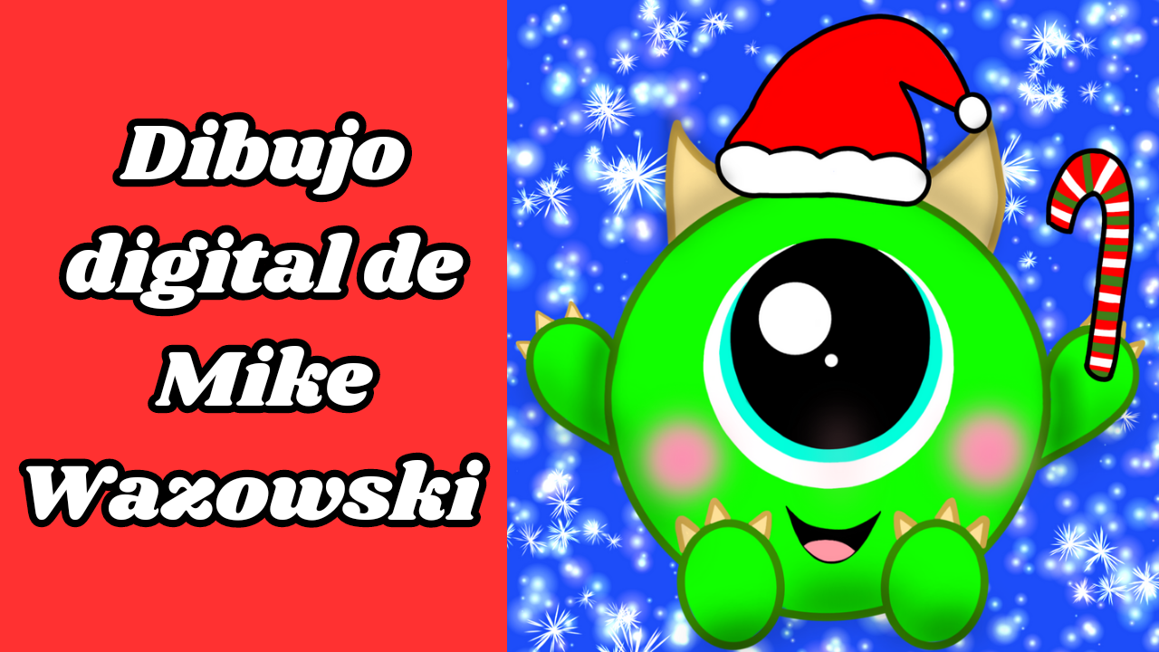 Digital Art, New Competition (No.4): Dibujo digital de Mike Wazowski —  Steemit, image size:1280x720