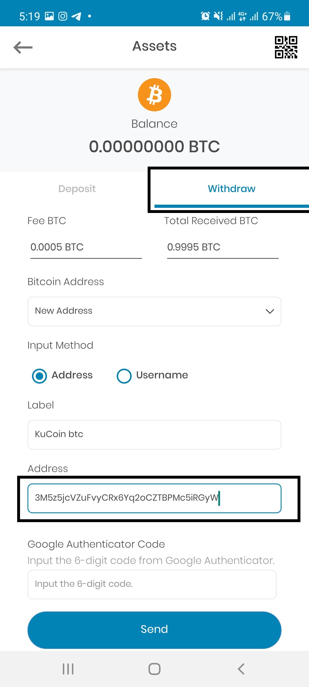 how to withfrse my bitcoins from kucoin