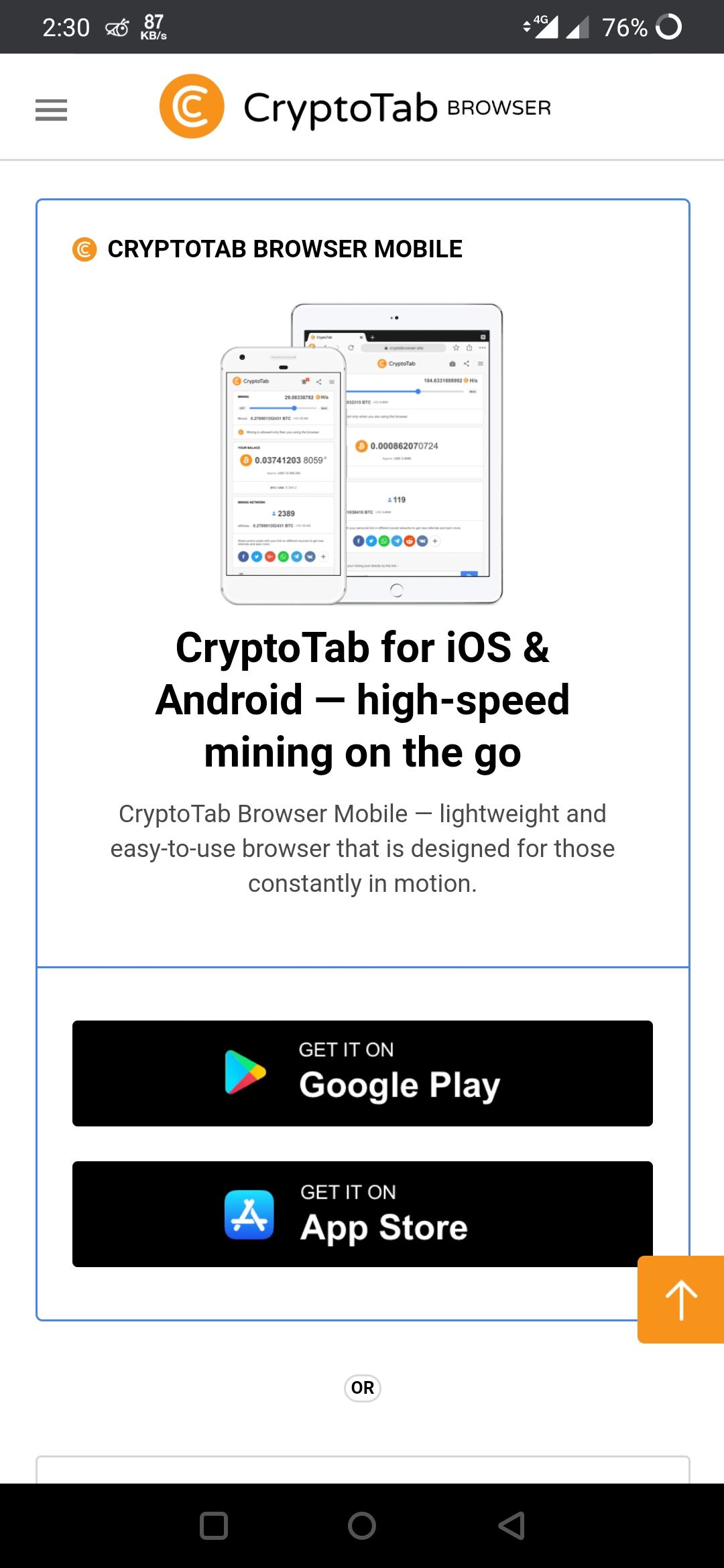 CryptoTab Pro for iOS & Android — high-speed mining on the go|...? — Steemit