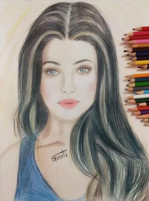 GM Art Gallery  Colour Pencil sketch of a village girl  Facebook