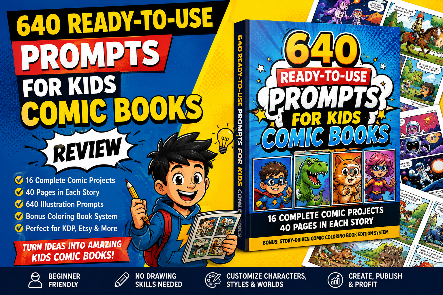 640 Ready-to-Use Prompts for Best kids comic books review.png